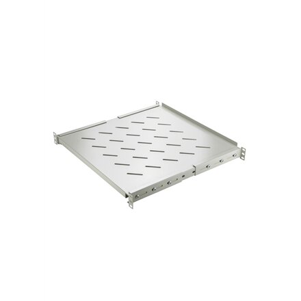 SOMI Networks , Depth Adjustable Telescopic Shelf for Cabinet Depths 600, 800 , 1U-45-G-Slide , Gray , 1U fixed on four 19” mounting profiles; Max load 50kg , Depth: 45 cm