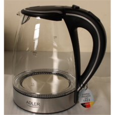SALE OUT. Adler AD 1225 Cordless Water Kettle, 1.7L, 2000W, Anti-calc filter, Boil-dry protection, Rotary base 360 degree , Adler , Kettle , AD 1225 , Standard , 2000 W , 1.7 L , Glass , 360° rotational base , Stainless steel/Black , DAMAGED PACKAGING, SC