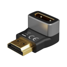 Goobay 72011 HDMI™ Angled Adapter 270° Vertical, 8K @ 60 Hz, Gold-Plated, Black, Silver , Goobay