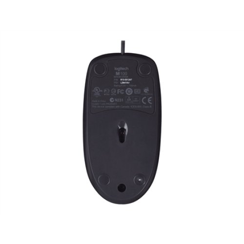 Logitech , Mouse , M100 , Optical mouse , Optical , Wired , Black