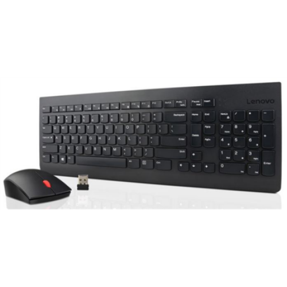 Lenovo , Essential , Essential Wireless Keyboard and Mouse Combo - US English with Euro symbol , Keyboard and Mouse Set , Wireless , Mouse included , US , Black , Numeric keypad , Wireless connection