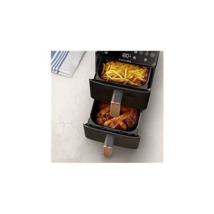 Philips Airfryer, Dual Basket , NA462/80 4000 Series , Capacity 10 L , Power 2750 W , RapidAir , Silk White/Beige