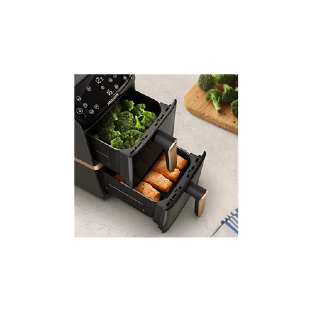 Philips Airfryer, Dual Basket , NA462/80 4000 Series , Capacity 10 L , Power 2750 W , RapidAir , Silk White/Beige