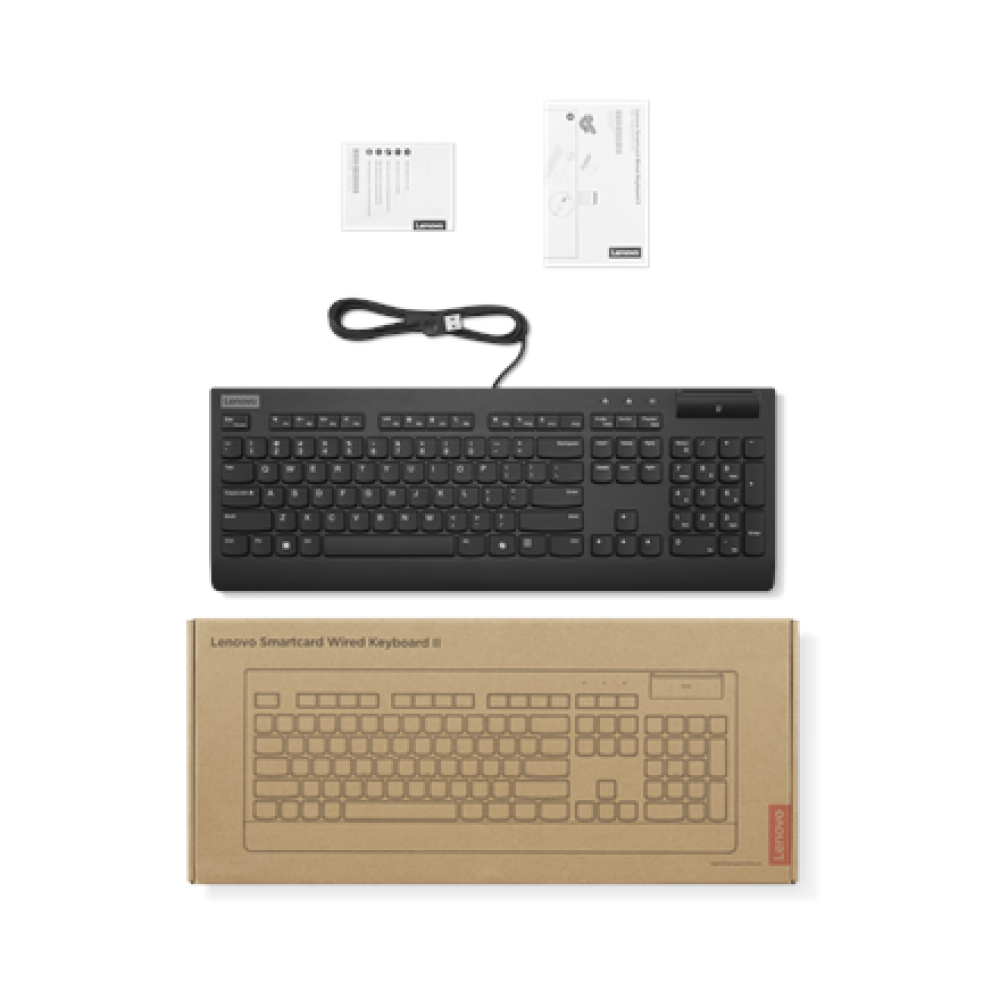 Lenovo Smartcard II , Keyboard , Wired , Estonian , Black , USB-A , Plunger type switch