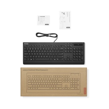 Lenovo Smartcard II , Keyboard , Wired , Estonian , Plunger type switch , Black