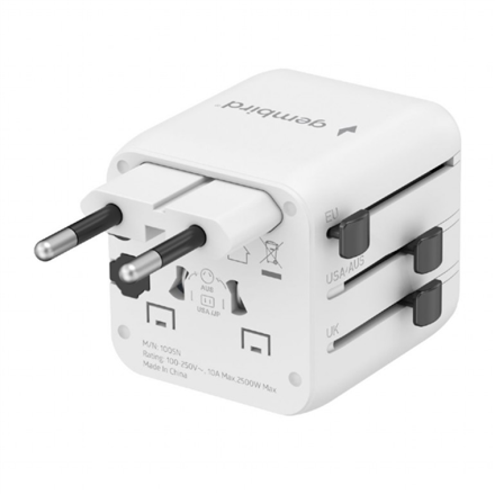 Gembird Universal travel power adapter , TPA-INT-01-W , Travel adapter