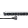Digitus Socket Strip with Aluminum Profile, 10-way, IEC C20 plug , DN-95427 , Sockets quantity 7