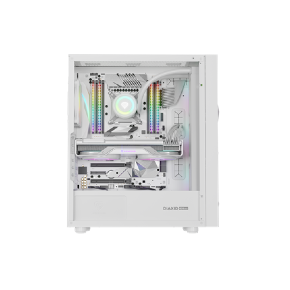 Genesis Gaming PC Case , Diaxid 605 ARGB , White , Midi Tower , Power supply included No