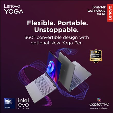 Lenovo Yoga 7 2-in-1 16ILL10 , Luna Grey , 16 , OLED , Touchscreen , 2.8K WQXGA+ , 2880 x 1800 pixels , Intel Core Ultra 7 , 258V , 32 GB , Soldered LPDDR5x , Solid-state drive capacity 1000 GB , Intel Arc Graphics 140V , Windows 11 Home , 802.11be , Blue