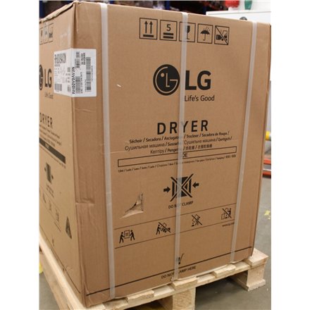 SALE OUT. , LG Dryer Machine , RH80V9AV3N , Energy efficiency class C , Front loading , 8 kg , LED , Depth 69 cm , Wi-Fi , White , DAMAGED PACKAGING AND RIGHT SIDE, DENTED FRONT (BOTTOM)