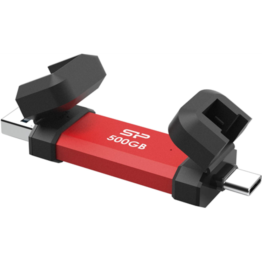 Silicon Power DS72 , 500 GB , USB Type-A/USB Type-C 3.2 Gen 2 , Red