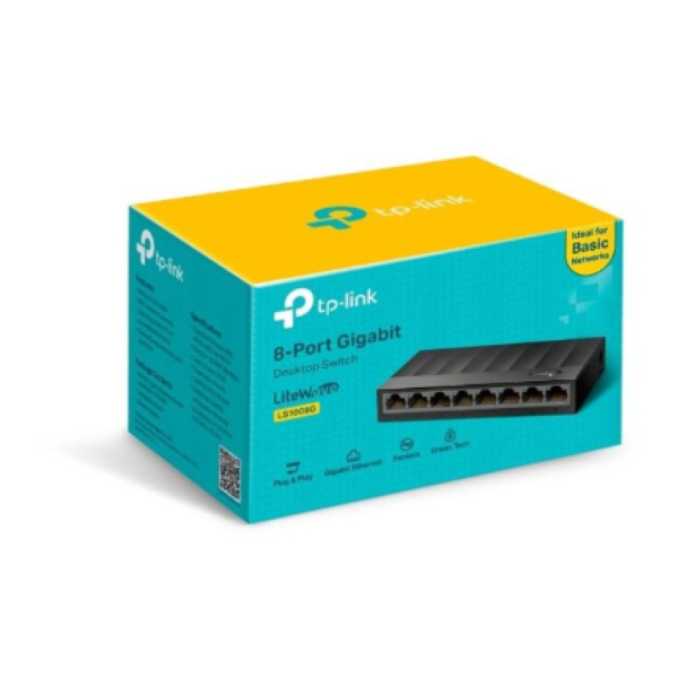 TP-LINK , Desktop Switch , LS1008G , Unmanaged , Desktop , Power supply type External