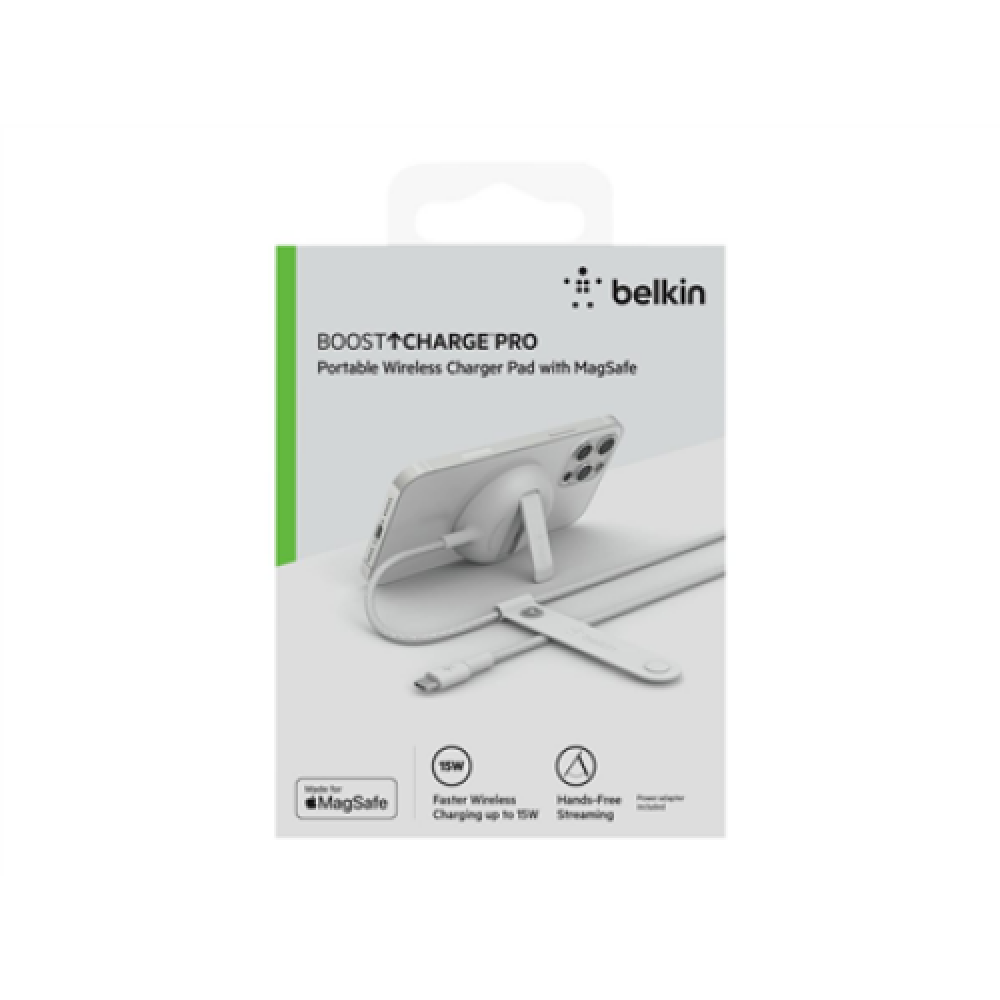 BELKIN BOOST CHARGE Magnetic Portable Wireless Charger Pad, 15W, White Belkin BOOST CHARGE Magnetic Portable Wireless Charger Pad, 15W, White