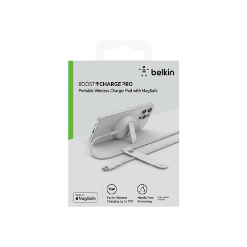 BELKIN BOOST CHARGE Magnetic Portable Wireless Charger Pad, 15W, White Belkin BOOST CHARGE Magnetic Portable Wireless Charger Pad, 15W, White