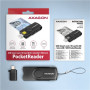 AXAGON Compact travel USB-A + USB-C contact Smart/ID card and SD/microSD/SIM card reader , CRE-SMP2A