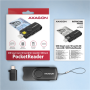 AXAGON Compact travel USB-A + USB-C contact Smart/ID card and SD/microSD/SIM card reader , CRE-SMP2A