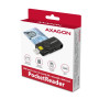 AXAGON Compact travel USB-A + USB-C contact Smart/ID card and SD/microSD/SIM card reader , CRE-SMP2A