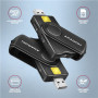 AXAGON Compact travel USB-A + USB-C contact Smart/ID card and SD/microSD/SIM card reader , CRE-SMP2A