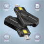 AXAGON Compact travel USB-A + USB-C contact Smart/ID card and SD/microSD/SIM card reader , CRE-SMP2A