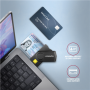 AXAGON Compact travel USB-A + USB-C contact Smart/ID card and SD/microSD/SIM card reader , CRE-SMP2A