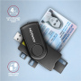 AXAGON Compact travel USB-A + USB-C contact Smart/ID card and SD/microSD/SIM card reader , CRE-SMP2A