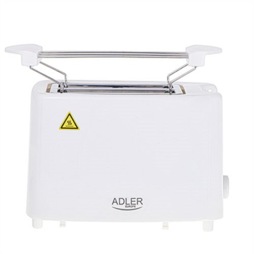 Adler , Toaster , AD 3223 , Power 750 W , Number of slots 2 , Housing material Plastic , White
