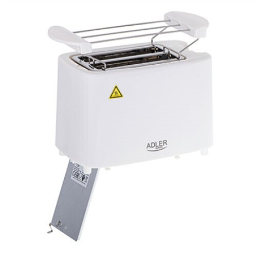 Adler , Toaster , AD 3223 , Power 750 W , Number of slots 2 , Housing material Plastic , White