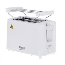 Adler , Toaster , AD 3223 , Power 750 W , Number of slots 2 , Housing material Plastic , White
