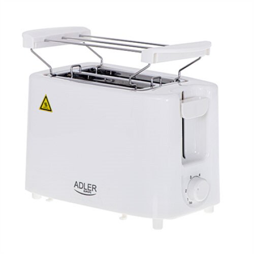 Adler , Toaster , AD 3223 , Power 750 W , Number of slots 2 , Housing material Plastic , White