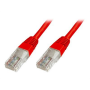 Digitus , Patch cord , CAT 5e U-UTP , PVC AWG 26/7 , 0.5 m , Red , Modular RJ45 (8/8) plug , Boots with kink protection, strain relief and latch protection