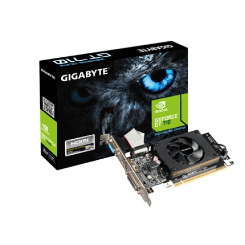 Gigabyte , GV-N710D3-2GL 2.0 , NVIDIA , 2 GB , GeForce GT 710 , DDR3 , Cooling type Active , DVI-D ports quantity 1 , HDMI ports quantity 1 , PCI Express 2.0 , Memory clock speed 1600 MHz , Processor frequency 954 MHz , VGA (D-Sub) ports quantity 1