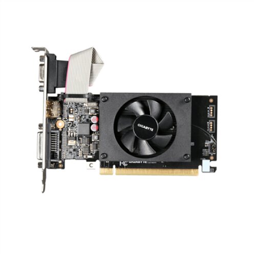 Gigabyte , GV-N710D3-2GL 2.0 , NVIDIA , 2 GB , GeForce GT 710 , DDR3 , Cooling type Active , DVI-D ports quantity 1 , HDMI ports quantity 1 , PCI Express 2.0 , Memory clock speed 1600 MHz , Processor frequency 954 MHz , VGA (D-Sub) ports quantity 1