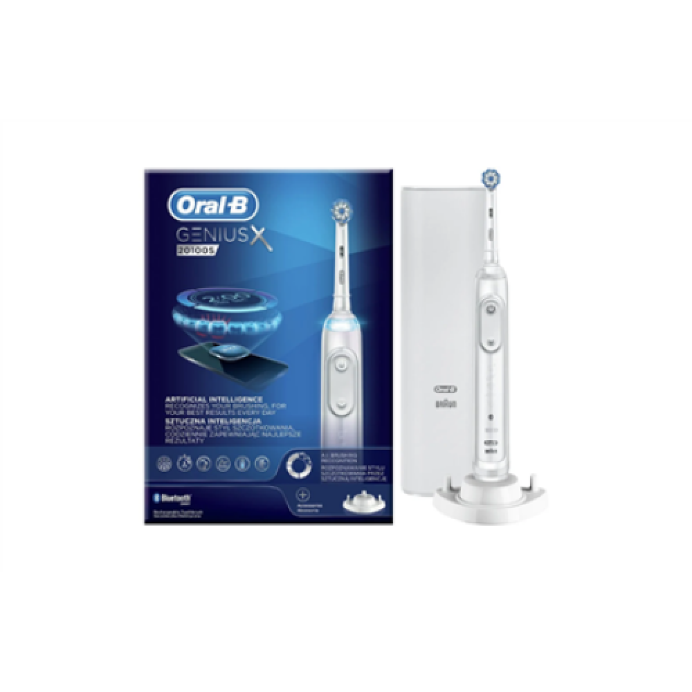 Oral-B , Electric Toothbrush , Genius X 20100S , Rechargeable , For adults , Number of brush heads included 1 , Number of teeth brushing modes 6 , White