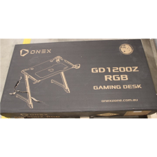 SALE OUT. ONEX GD1200Z RGB Gaming Desk w/Cup holder, headset hook, Gamepad holder, 114cm(w) , Onex RGB Gaming Desk w/Cup holder, headset hook, Gamepad holder, 114cm(w) , GD1200Z , Black , DAMAGED PACKAGING , 12 month(s)