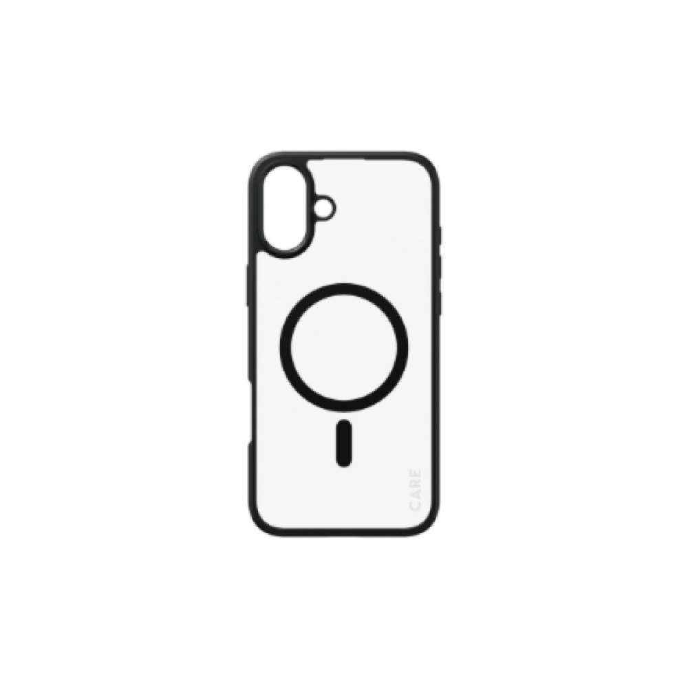 CARE by PanzerGlass Case Flagship Urban Combat , Back protection , Apple , iPhone 16 Plus , Recycled plastic , Transparent/Black , MagSafe