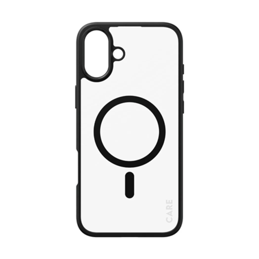 CARE by PanzerGlass Case Flagship Urban Combat , Back protection , Apple , iPhone 16 Plus , Recycled plastic , Transparent/Black , MagSafe