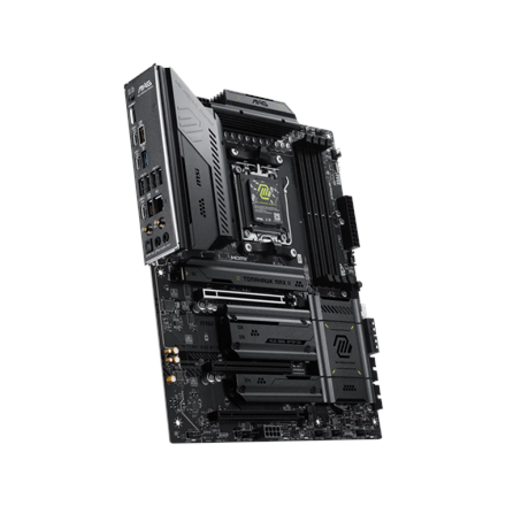 MSI MAG B850 TOMAHAWK MAX WIFI II , Processor family AMD , Processor socket AM5 , DDR5 , Supported hard disk drive interfaces SATA, M.2 , Number of SATA connectors 4