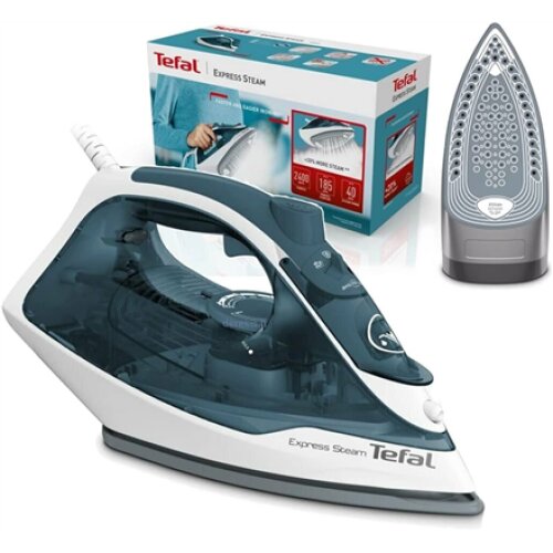 TEFAL , FV2839E0 , Steam Iron , 2400 W , Water tank capacity 270 ml , Continuous steam 40 g/min , Steam boost performance 185 g/min , Blue/White