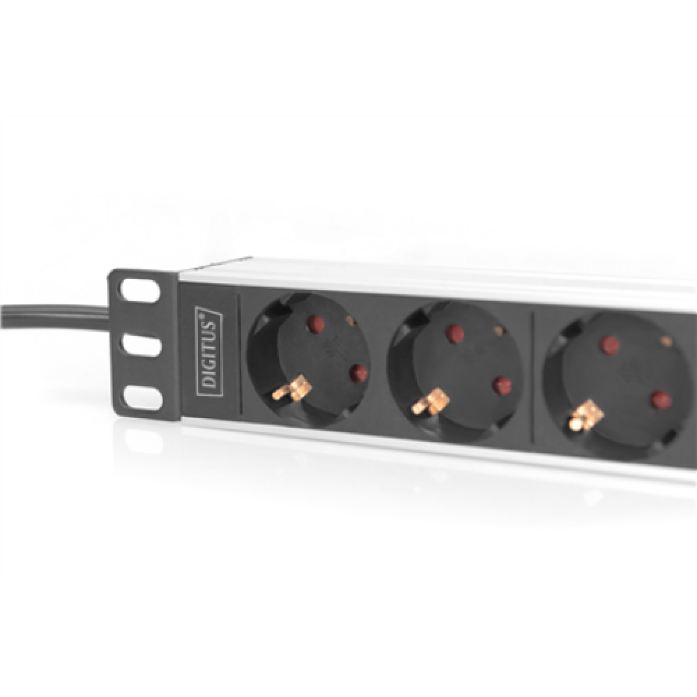 Digitus , 10” Socket Strip with Aluminum Profile, 4-way safety sockets , DN-95418