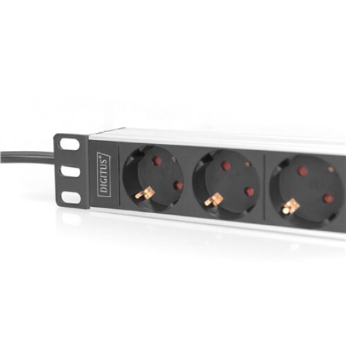Digitus , 10” Socket Strip with Aluminum Profile, 4-way safety sockets , DN-95418