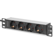 Digitus , 10” Socket Strip with Aluminum Profile, 4-way safety sockets , DN-95418