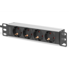 Digitus , 10” Socket Strip with Aluminum Profile, 4-way safety sockets , DN-95418