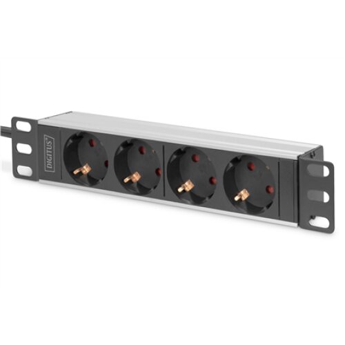 Digitus , 10” Socket Strip with Aluminum Profile, 4-way safety sockets , DN-95418