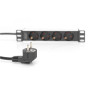 Digitus , 10” Socket Strip with Aluminum Profile, 4-way safety sockets , DN-95418