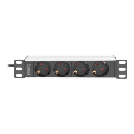 Digitus , 10” Socket Strip with Aluminum Profile, 4-way safety sockets , DN-95418