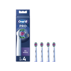 Oral-B , Replaceable toothbrush heads , EB18-4 3D White Pro , Heads , For adults , Number of brush heads included 4 , White