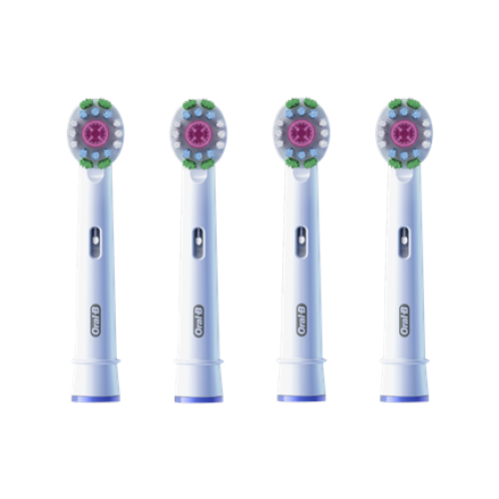 Oral-B , Replaceable toothbrush heads , EB18-4 3D White Pro , Heads , For adults , Number of brush heads included 4 , White