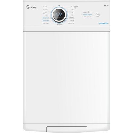 Midea , Washing Machine , MF100T70BA10/W-HR , Energy efficiency class A , Top loading , Washing capacity 7 kg , 1200 RPM , Depth 61 cm , Width 40 cm , Display , LED , Steam function , White