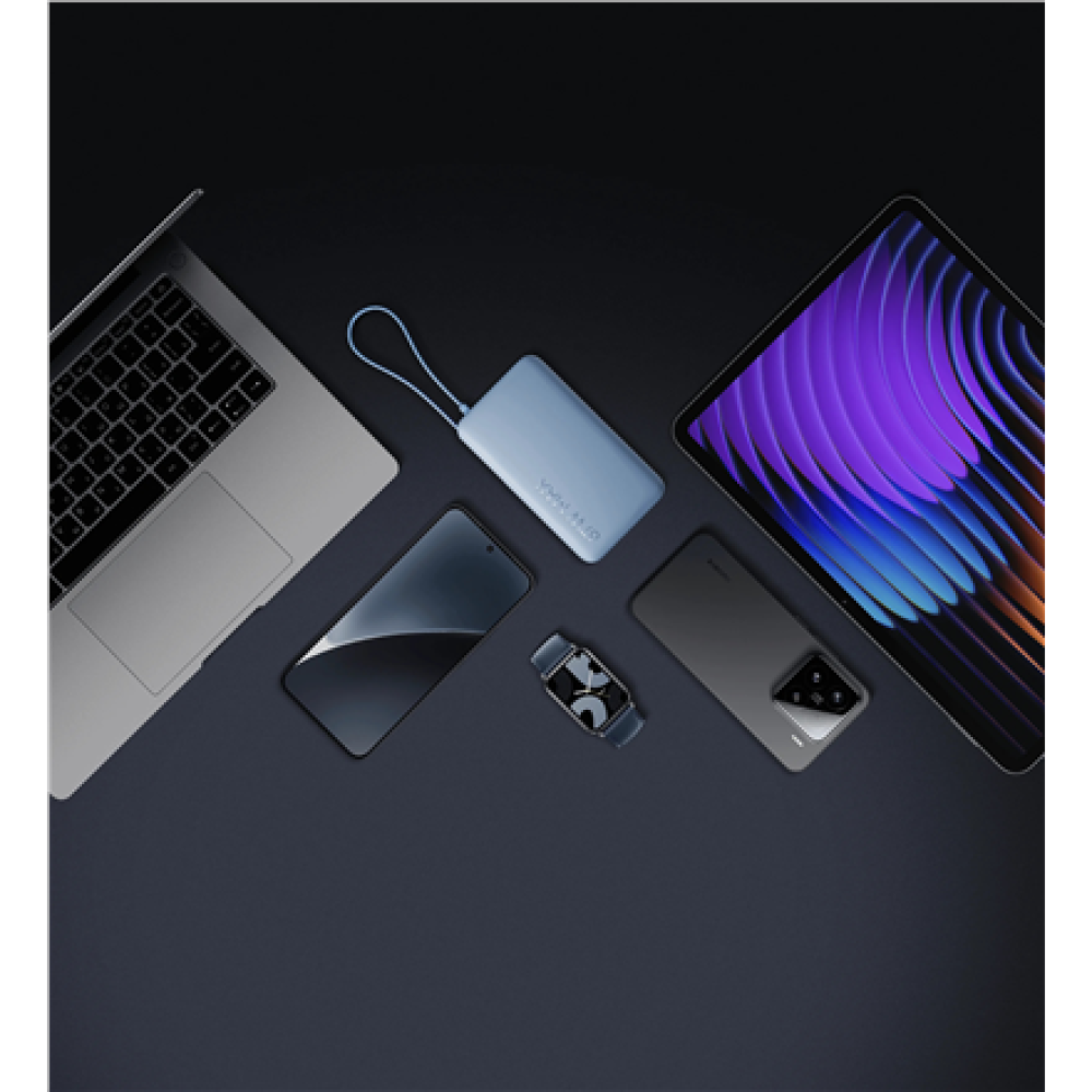 Xiaomi 67W Power Bank 10000 (Integrated Cable) , 10000 mAh , Ice Blue