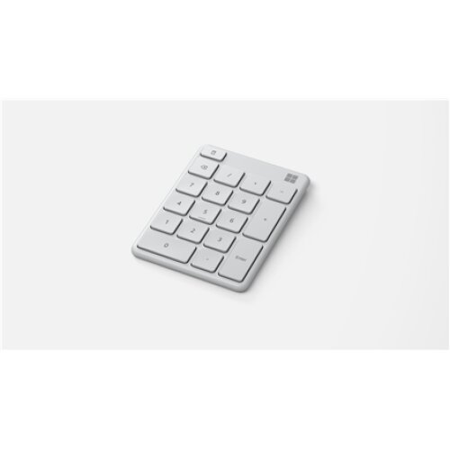 Microsoft Numeric Keypad MS NUMBER PAD Numeric Keypad, Wireless, Batteries included, N/A, Wireless connection, 81 g, Glacier, Bluetooth